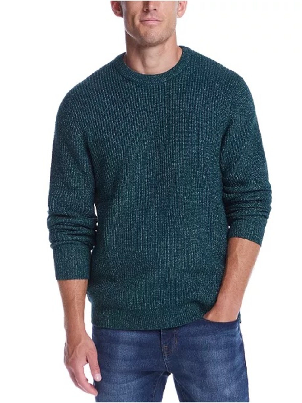 $85 NWT Weatherproof Men's Stitch Crewneck Sweater in junebug L